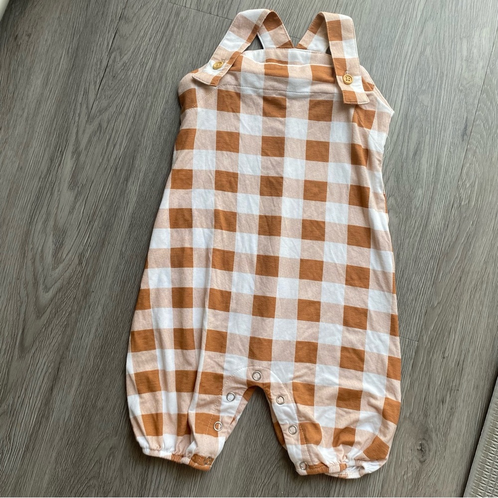 Kate Quinn 3-6 months Baby Romper Overall Checkered Bamboo